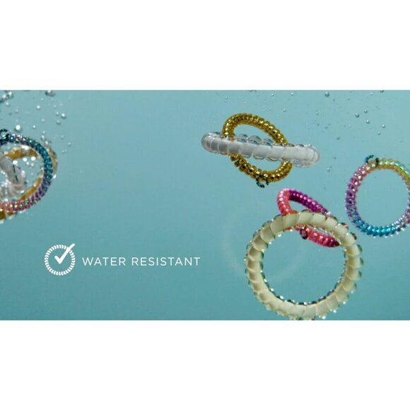 TELETIES Spiral Hair Coils Ponytail Tie Tortoise Pink Water Resistant No Crease - Picture 3 of 9